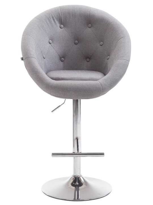 Taburete de bar London V2 tela cromo, gris