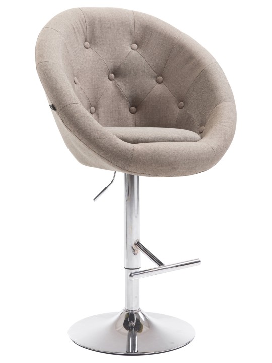 Taburete de bar London V2 tela cromo, taupe