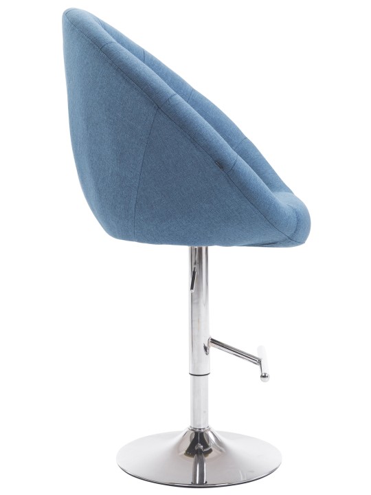 Taburete de bar London V2 tela cromo, azul