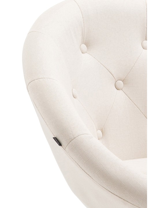 Taburete de bar London V2 tela cromo, crema