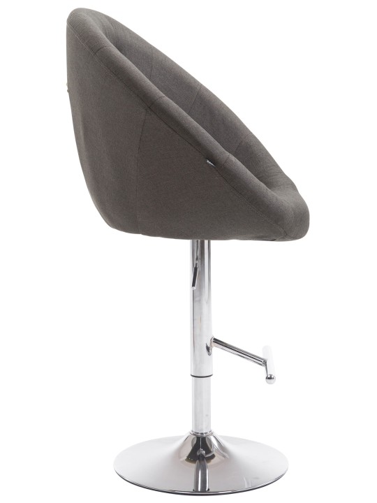 Taburete de bar London V2 tela cromo, gris oscuro