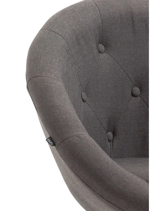 Taburete de bar London V2 tela cromo, gris oscuro