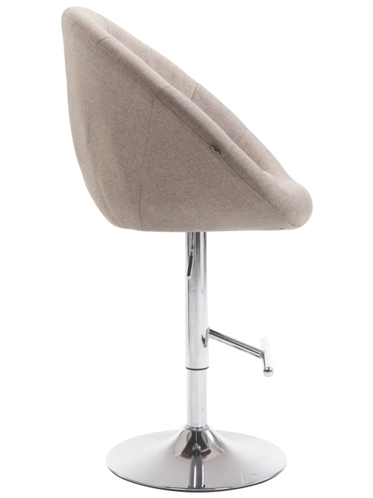 Taburete de bar London V2 tela cromo, taupe