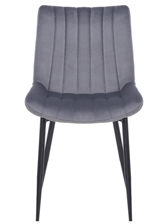 Juego de 2 sillas Rahden terciopelo, gris