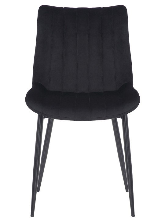 Juego de 2 sillas Rahden terciopelo, negro