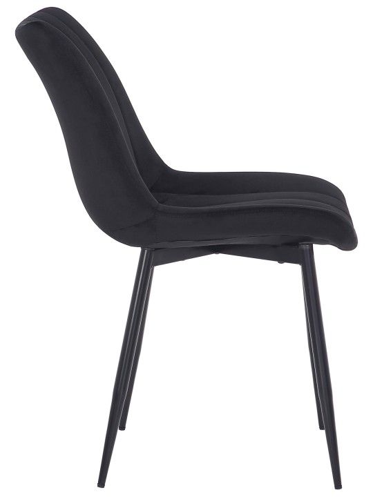 Juego de 2 sillas Rahden terciopelo, negro