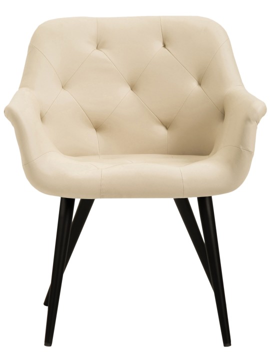 Silla de comedor Langford piel sintética, crema