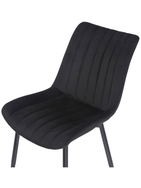 Juego de 2 sillas Rahden terciopelo, negro