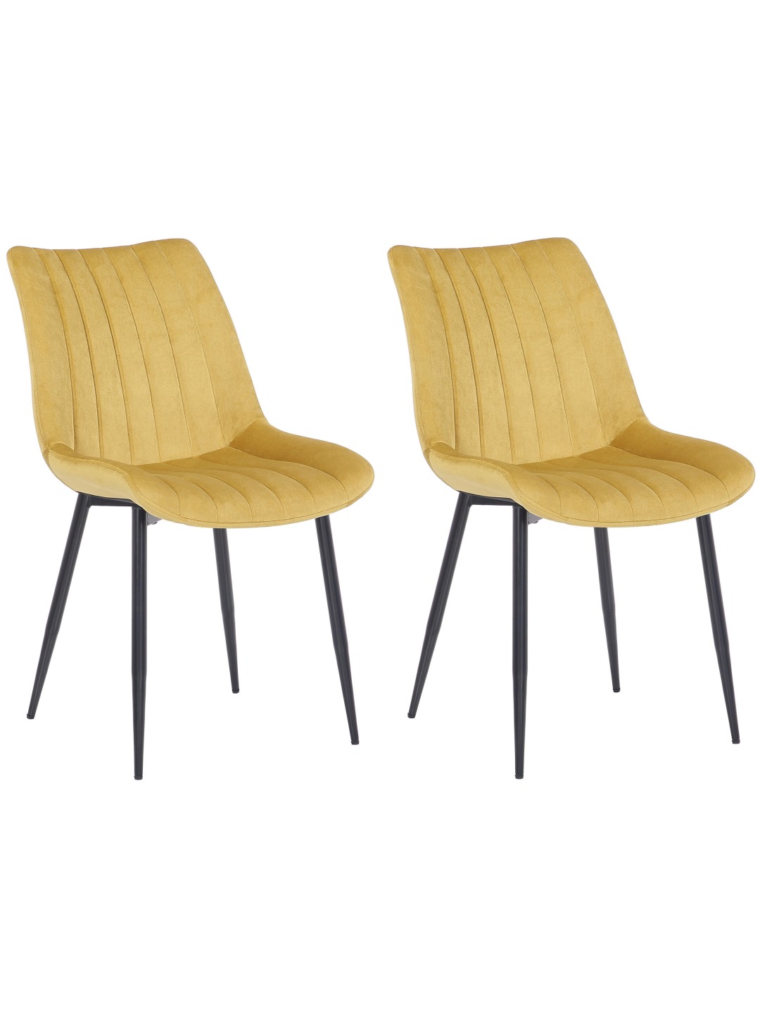 Juego de 2 sillas Rahden terciopelo, amarillo