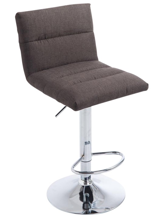 Taburete de bar Limerick tela cromo, gris oscuro