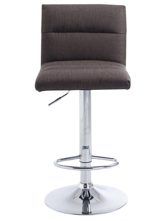 Taburete de bar Limerick tela cromo, gris oscuro