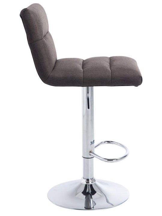 Taburete de bar Limerick tela cromo, gris oscuro