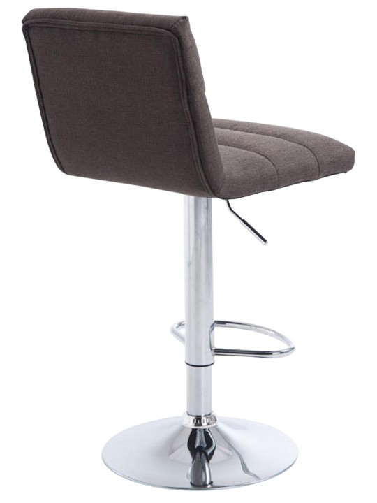 Taburete de bar Limerick tela cromo, gris oscuro