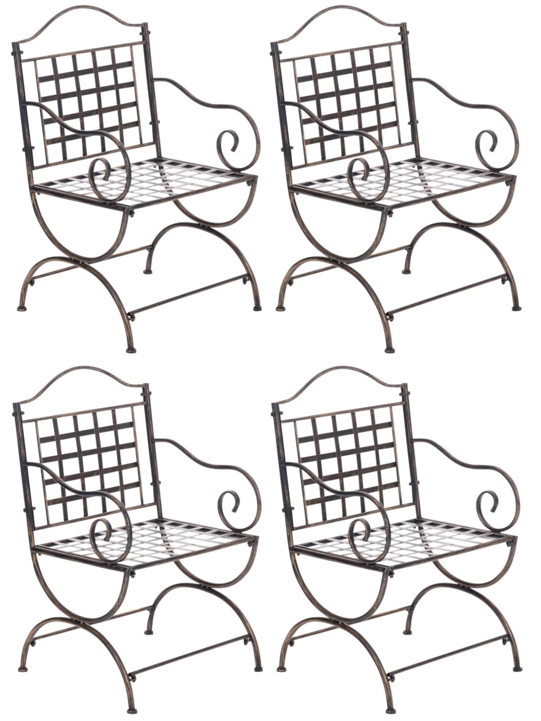 Conjunto de 4 sillas Lotta, bronce