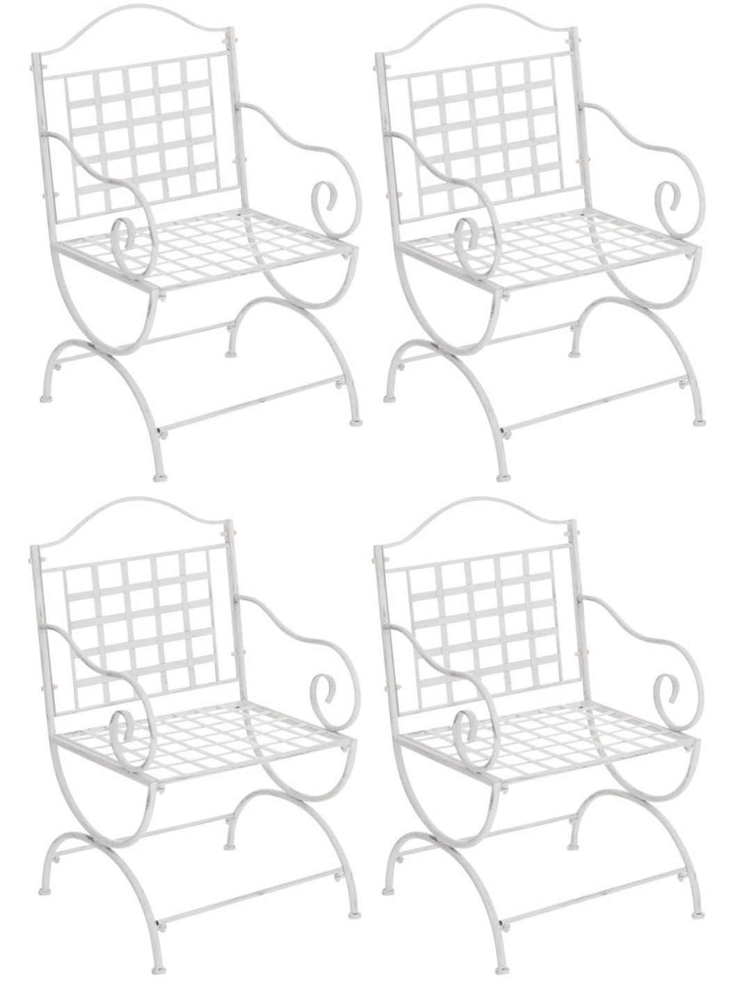 Conjunto de 4 sillas Lotta, blanco antiguo