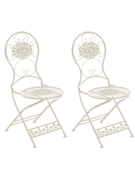 Conjunto de 2 sillas Mani, crema antiguo