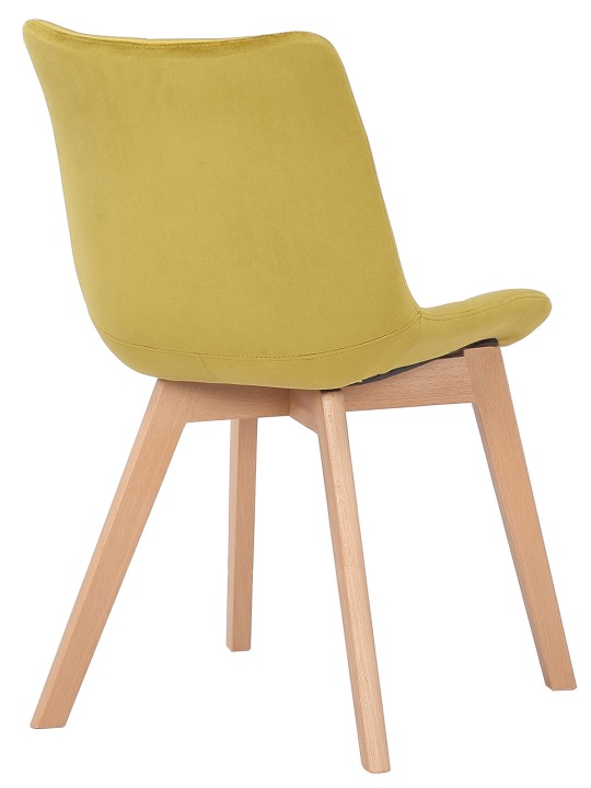 Juego de 2 sillas de comedor Passaic terciopelo, amarillo