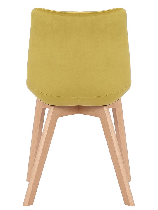 Juego de 2 sillas de comedor Passaic terciopelo, amarillo