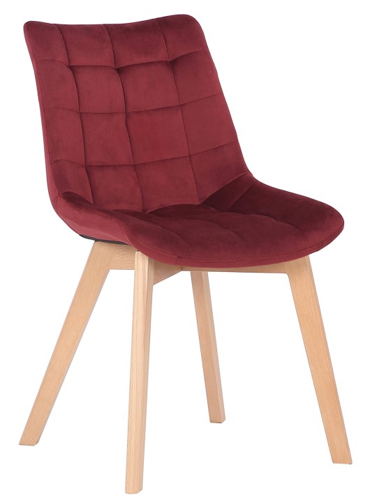 Juego de 2 sillas de comedor Passaic terciopelo, rojo