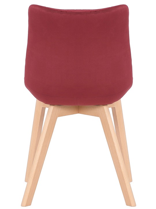 Juego de 2 sillas de comedor Passaic terciopelo, rojo