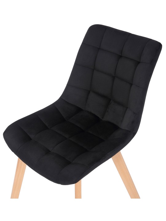 Juego de 2 sillas de comedor Passaic terciopelo, negro Juego de 2 sillas de comedor Passaic terciopelo, negro