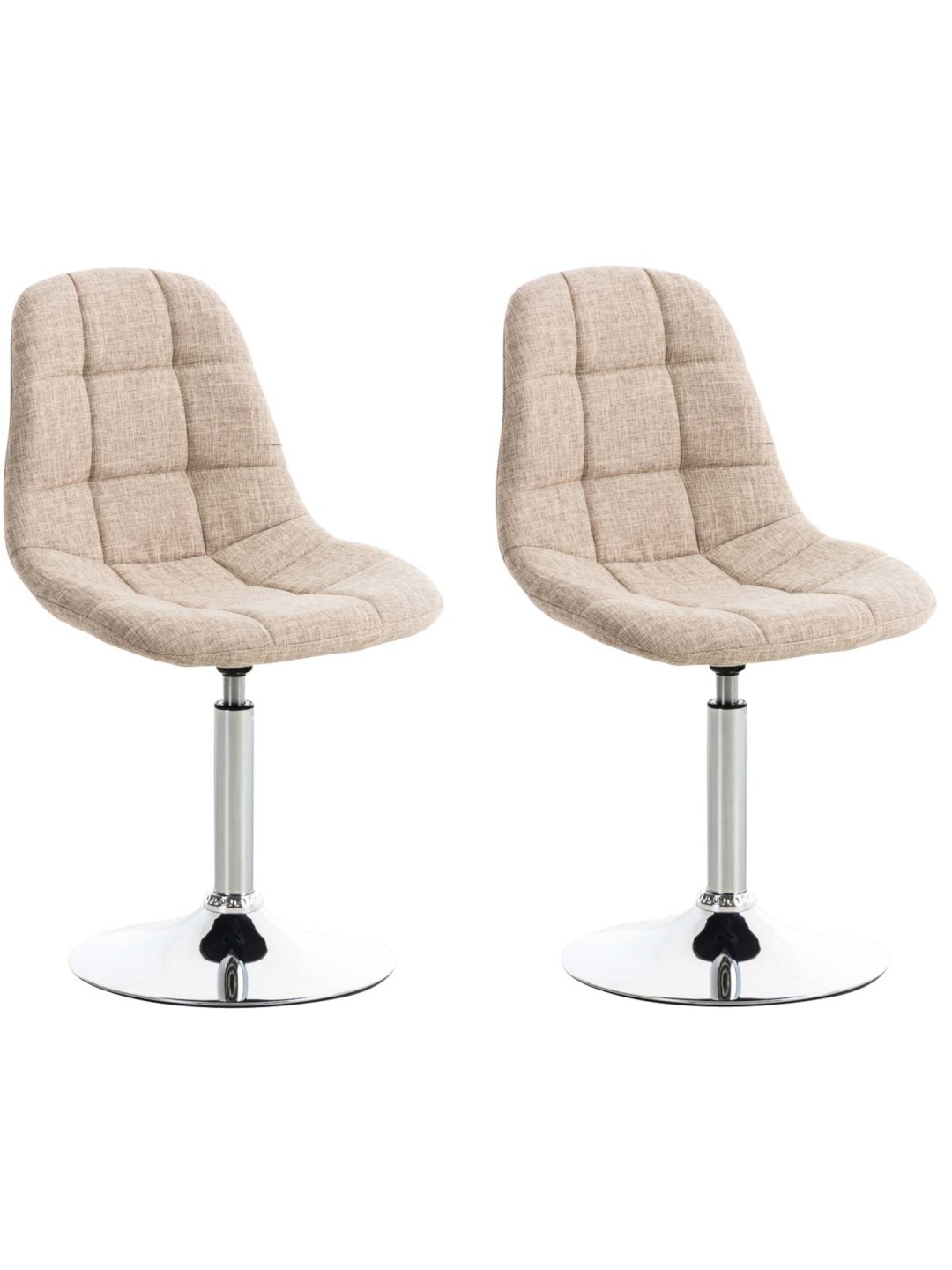 Conjunto de 2 sillas tela Emil, crema
