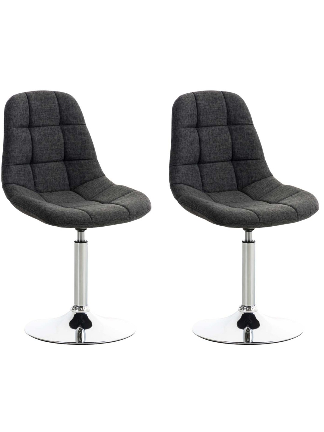 Conjunto de 2 sillas tela Emil, gris oscuro