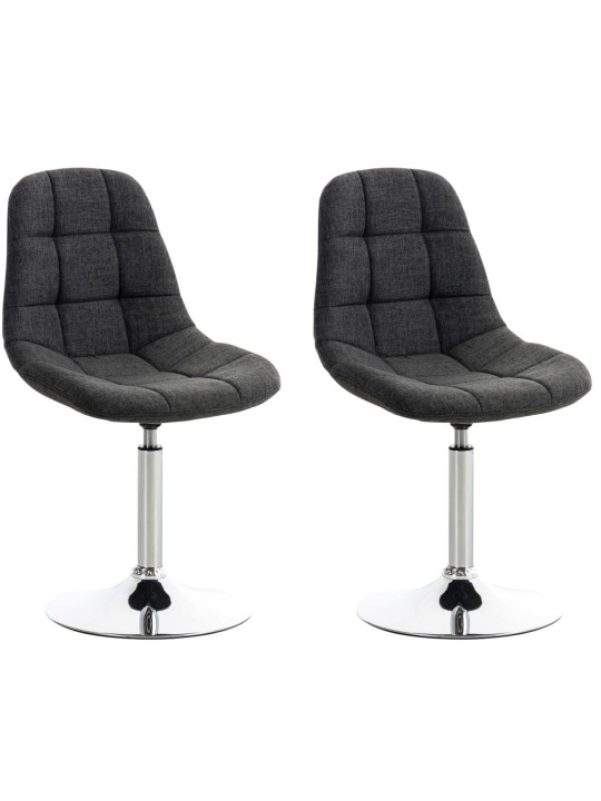 Conjunto de 2 sillas tela Emil, gris oscuro