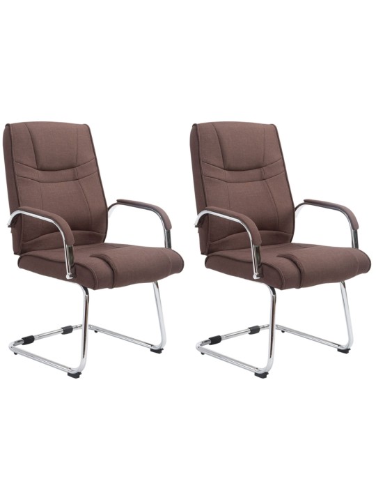 Conjunto de 2 sillas tela Atila, marrón Conjunto de 2 sillas tela Atila, marrón