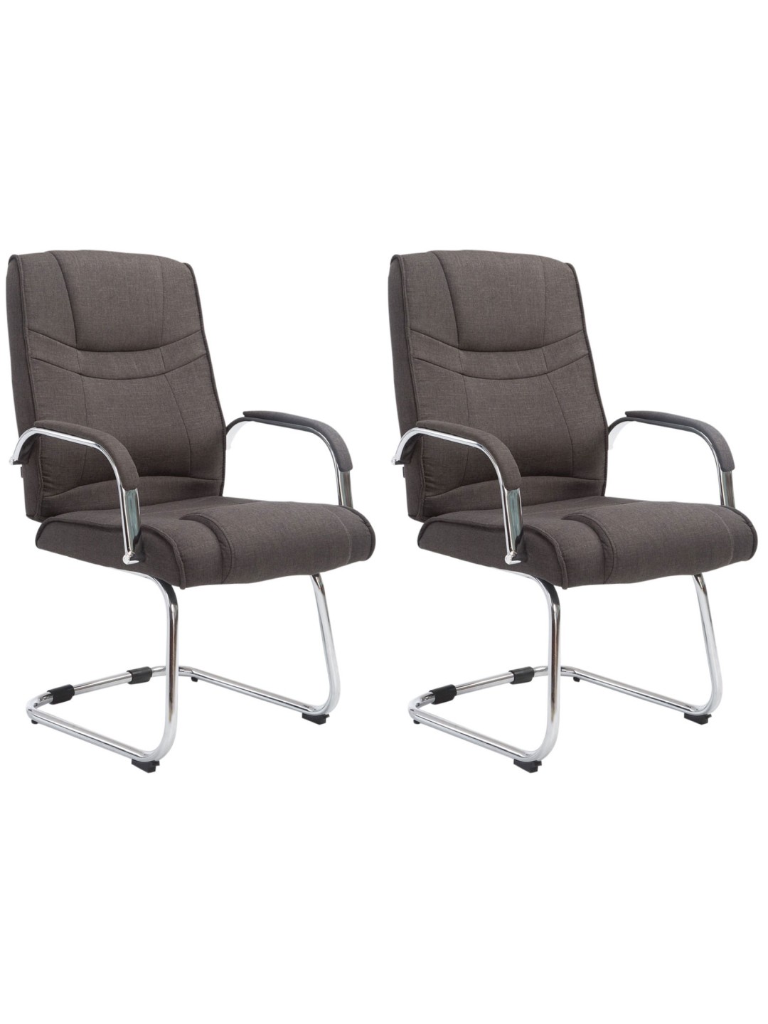 Conjunto de 2 sillas tela Atila, gris oscuro