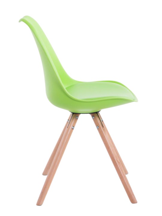 Conjunto de 4 sillas Toulouse redondas de piel sintética natural, verde