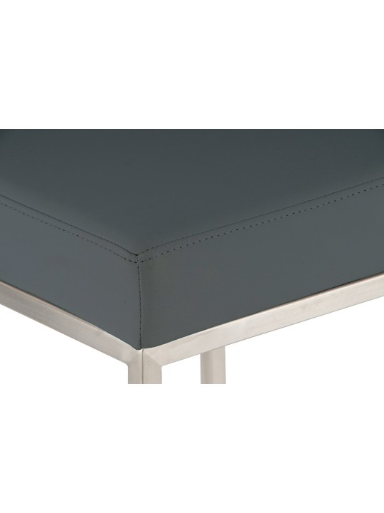 Juego de 2 taburetes de bar Montreal 80 piel sintética acero inoxidable, gris