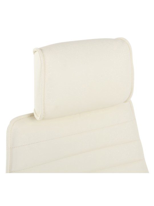 Silla de oficina Rako cuero genuino, crema