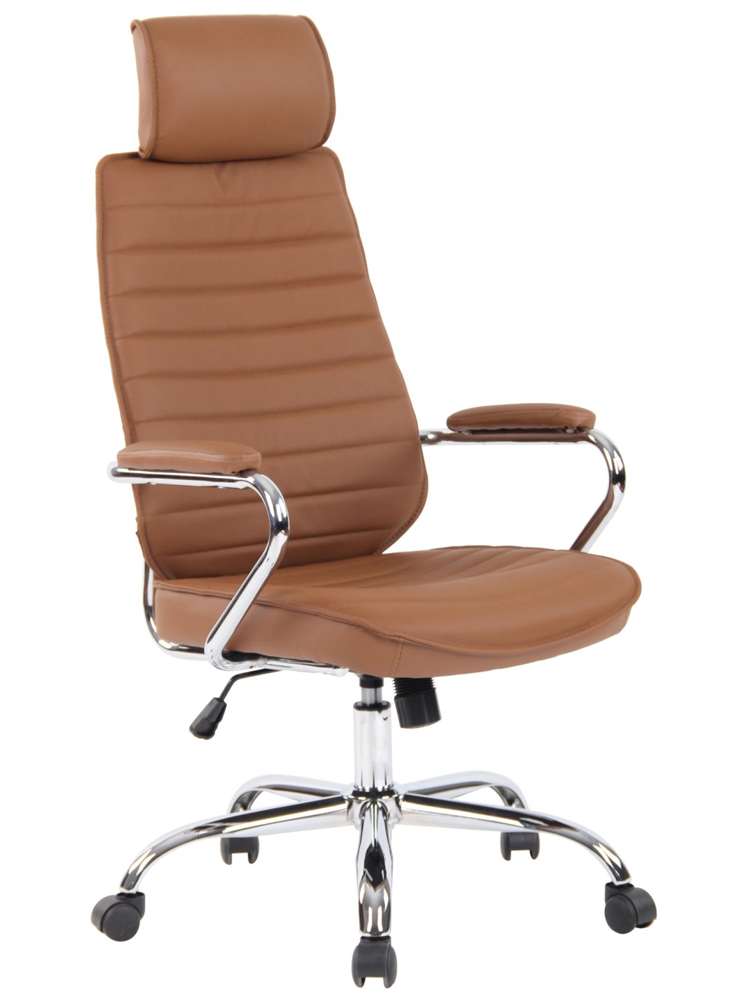 Silla de oficina Rako cuero genuino, marrón claro