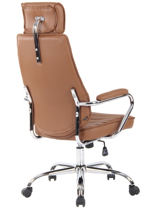 Silla de oficina Rako cuero genuino, marrón claro