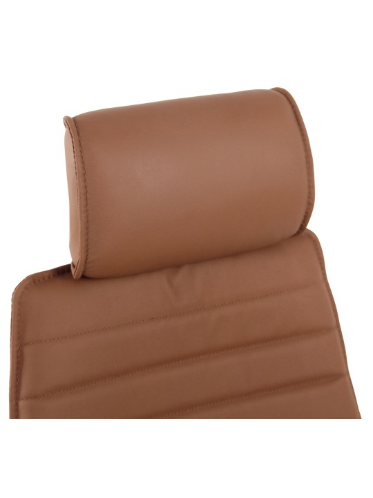 Silla de oficina Rako cuero genuino, marrón claro