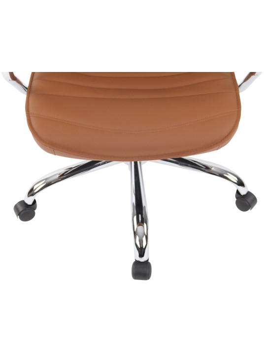 Silla de oficina Rako cuero genuino, marrón claro