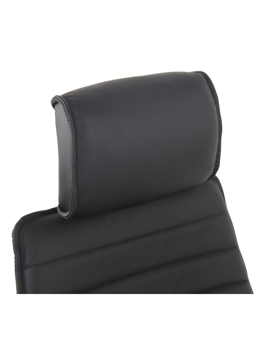 Silla de oficina Rako cuero genuino, negro