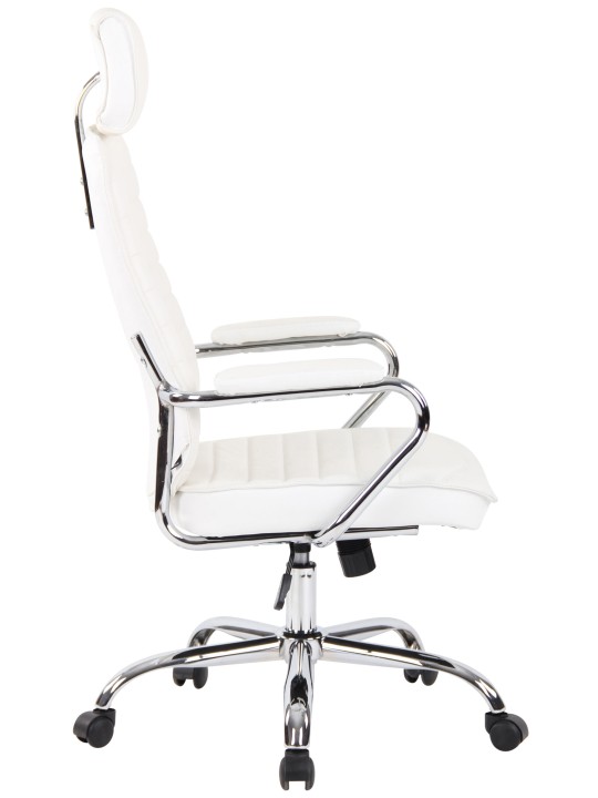 Silla de oficina Rako cuero genuino, blanco Silla de oficina Rako cuero genuino, blanco