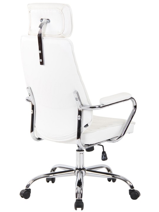 Silla de oficina Rako cuero genuino, blanco Silla de oficina Rako cuero genuino, blanco