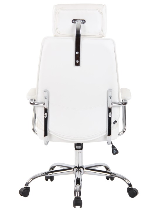 Silla de oficina Rako cuero genuino, blanco Silla de oficina Rako cuero genuino, blanco