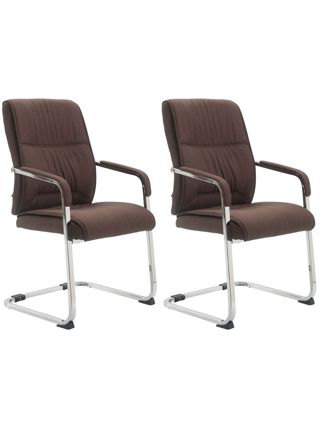 Conjunto de 2 sillas voladizas XL tela Anubis, marrón