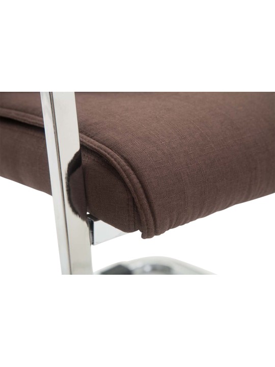 Conjunto de 2 sillas voladizas XL tela Anubis, marrón