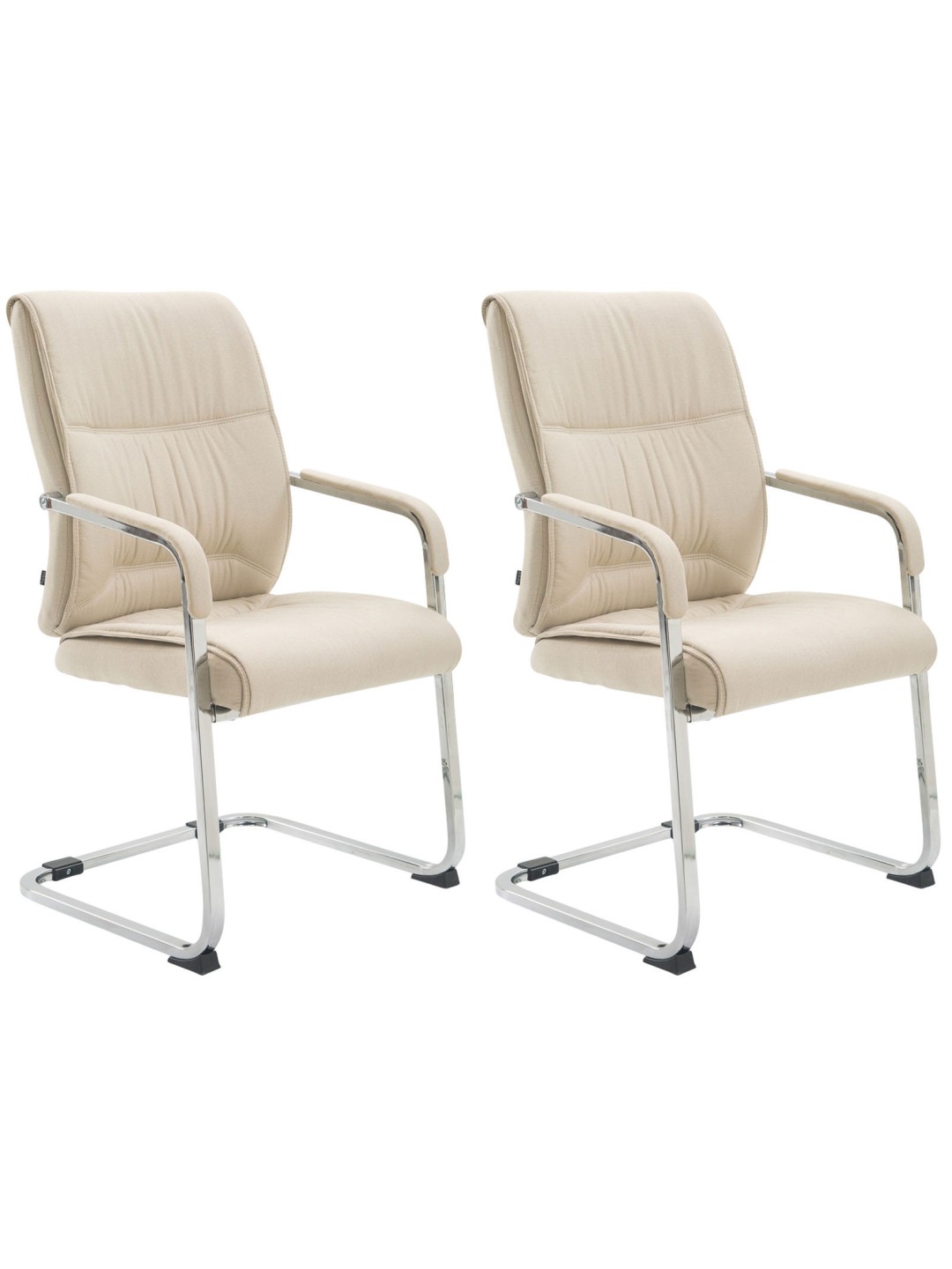 Conjunto de 2 sillas voladizas XL tela Anubis, crema