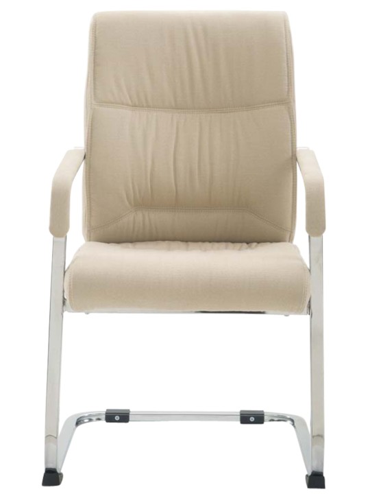 Conjunto de 2 sillas voladizas XL tela Anubis, crema