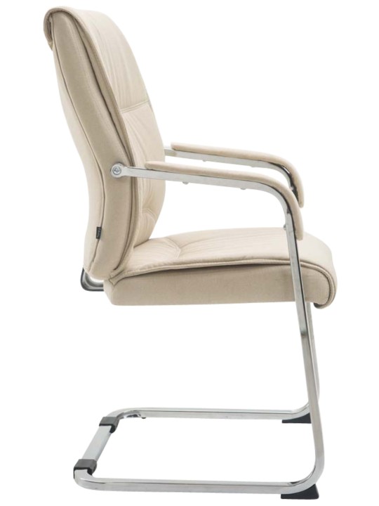 Conjunto de 2 sillas voladizas XL tela Anubis, crema