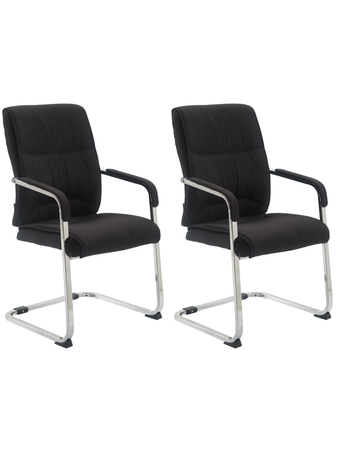 Conjunto de 2 sillas voladizas XL tela Anubis, negro