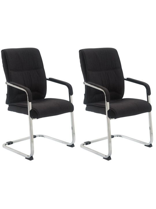 Conjunto de 2 sillas voladizas XL tela Anubis, negro