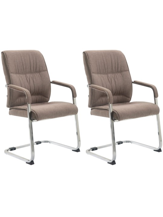 Conjunto de 2 sillas voladizas XL tela Anubis, taupe