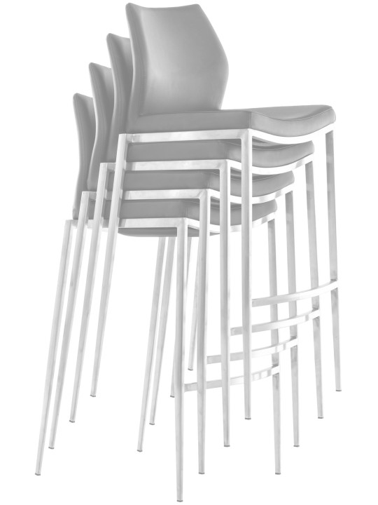 Taburete de bar Matola piel sintética, crema